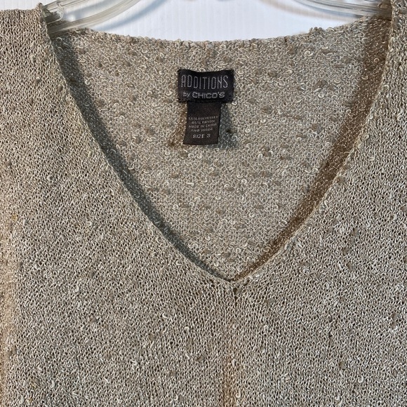 ADDITION BY CHICOS Beige nubby knit Pullover sweater. Long sleeves. Size 3. - Picture 6 of 7